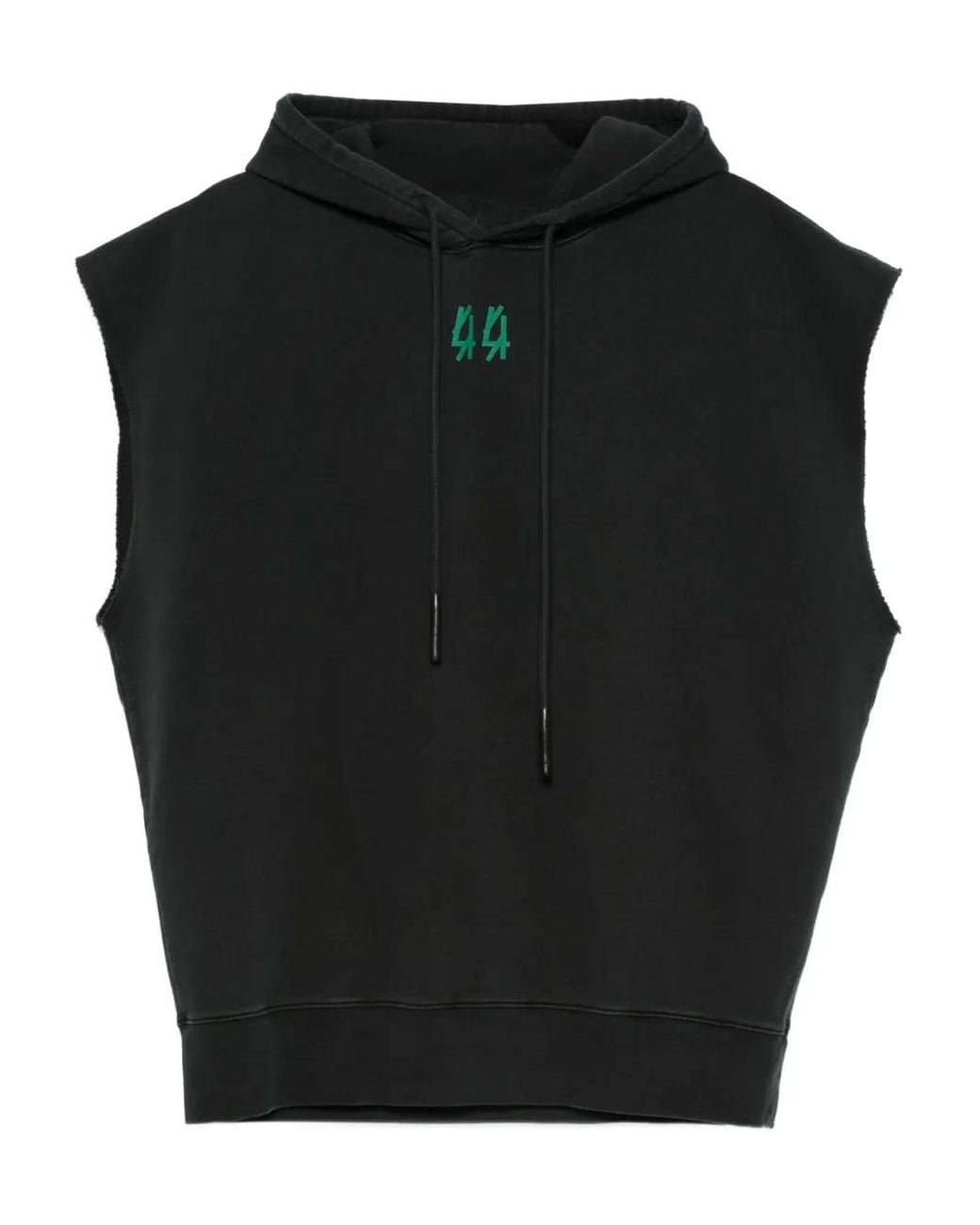 44 Label Group Black Hooded Sleeveless Vest for men