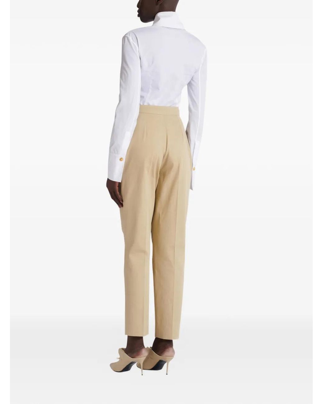 Balmain Natural Darted Tailored Trousers