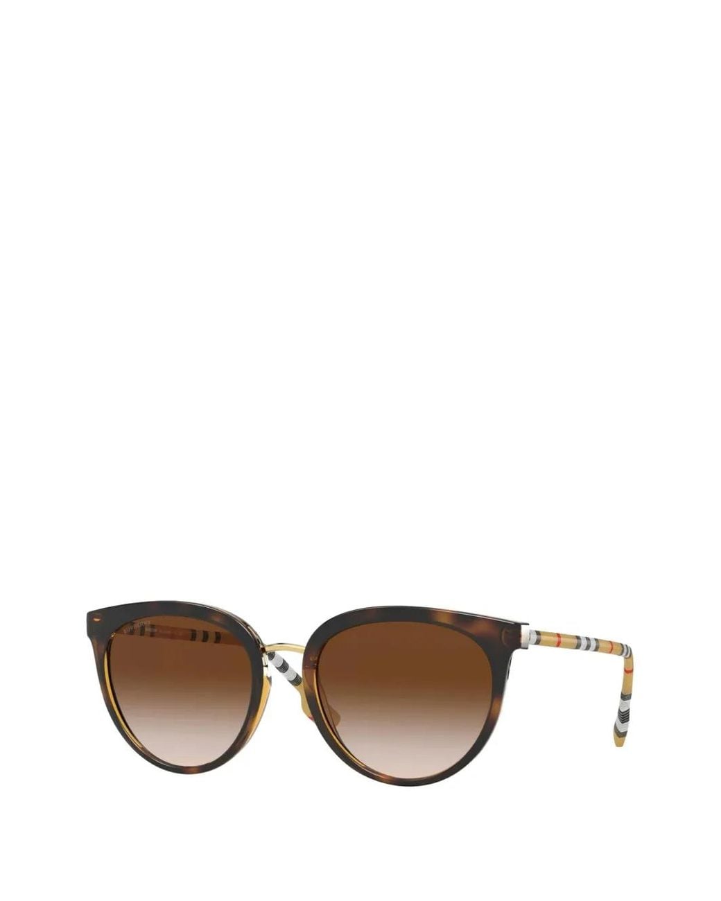 Burberry Brown Tortoiseshell-Effect Check-Pattern Sunglasses