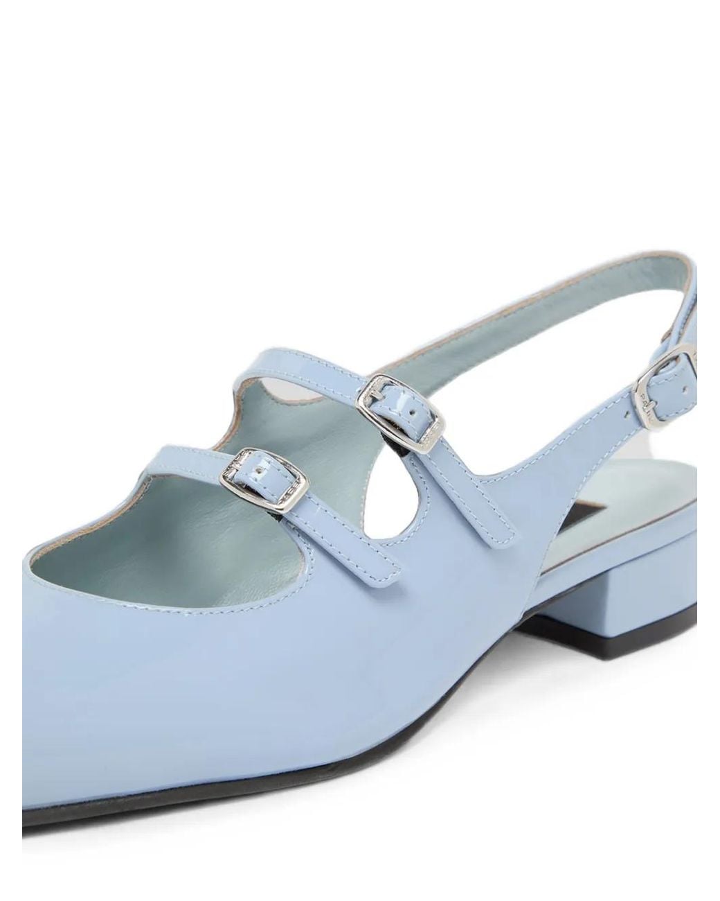 CAREL PARIS White Escarpins Peche En Cuir De Veau Verni À Bride Arrière