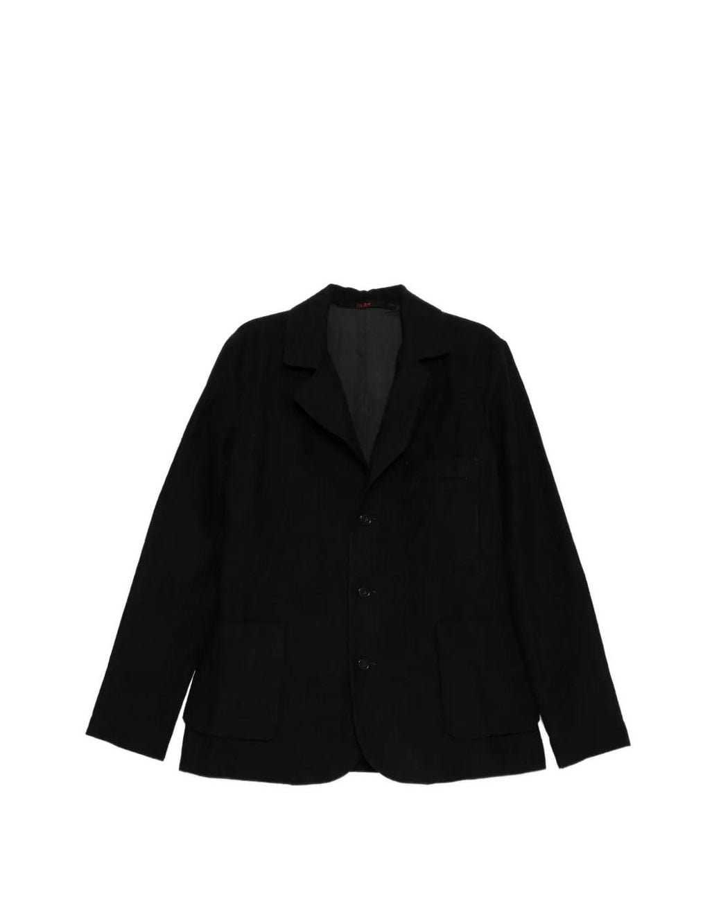 Ma+ Black Four-Pocket Three-Button Blazer for men
