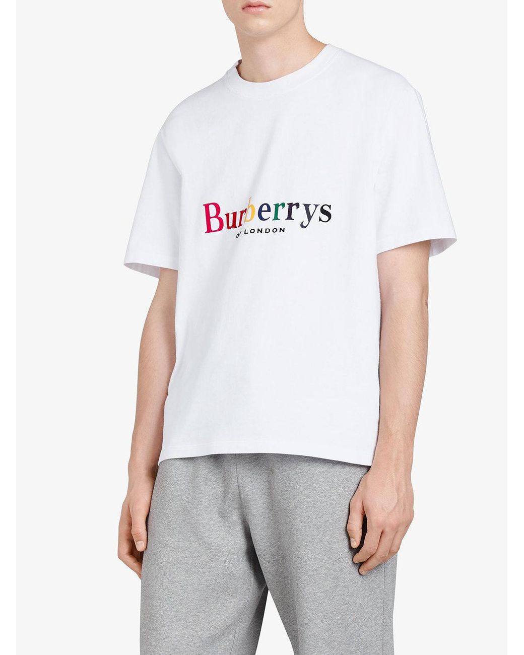 Burberry Reissued 1995 Rainbow Logo T-shirt in White for Men | Lyst UK