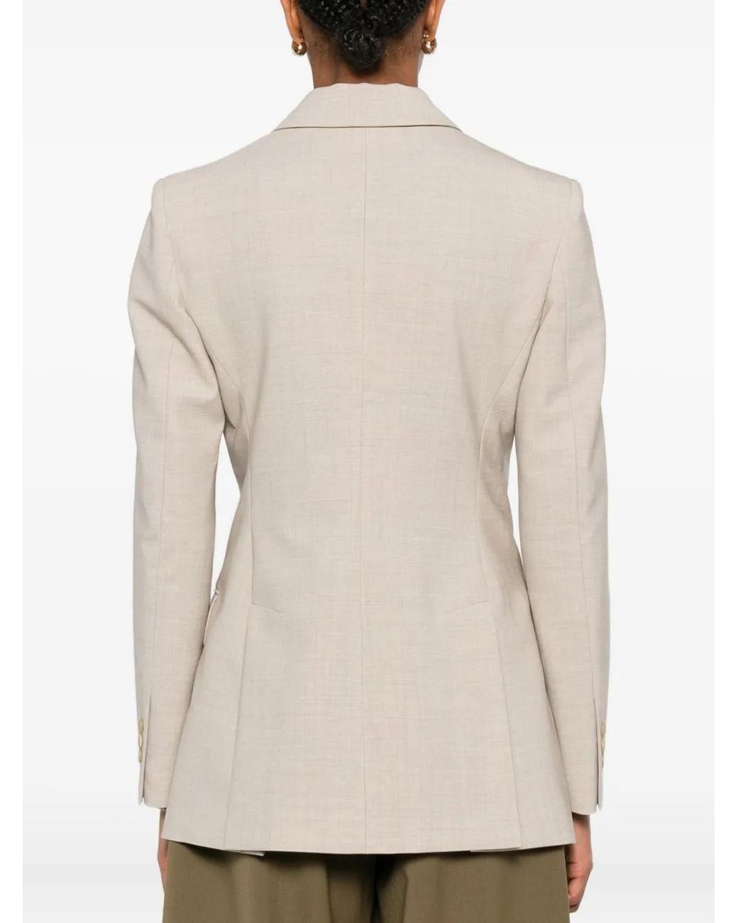 P.A.R.O.S.H. White Double-Breasted Wool Blazer