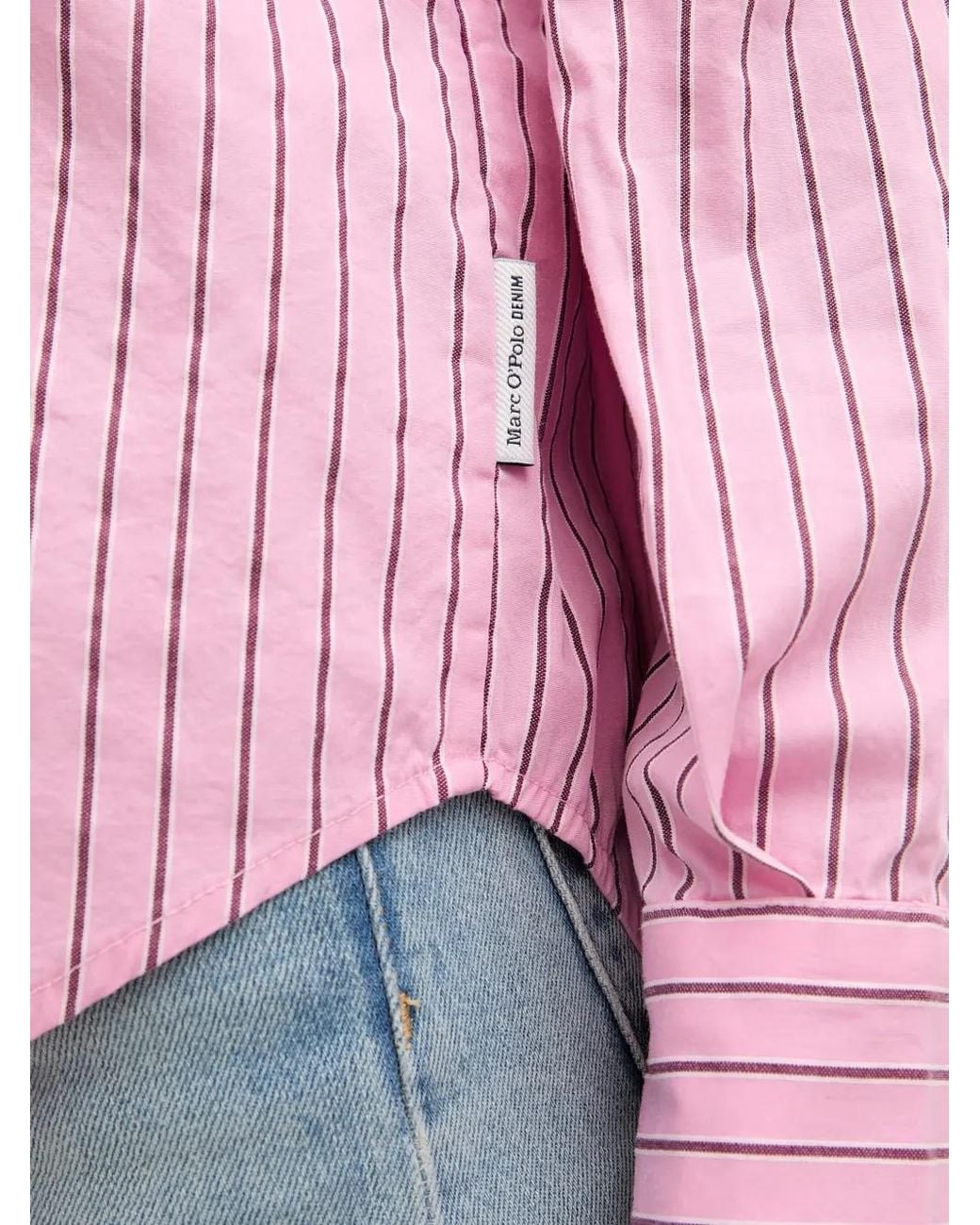Marc O' Polo Red Chest-Pocket Striped Shirt