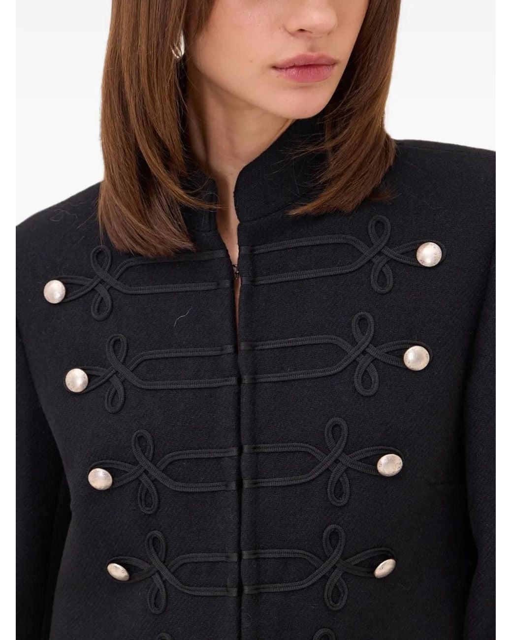 Ottod'Ame Black Frogging-Detail Jacket