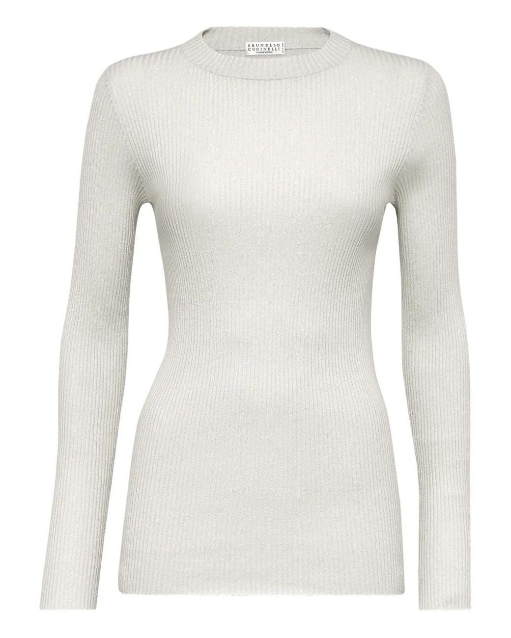Brunello Cucinelli Multicolor Fine-Knit Long-Sleeved Top