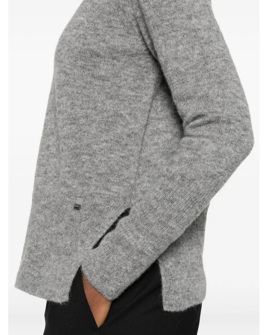 Herno Gray Round-Neck Long-Sleeve Sweater