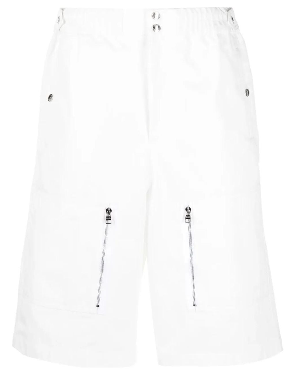 McQueen White Multi-Pocket Bermuda Shorts for men