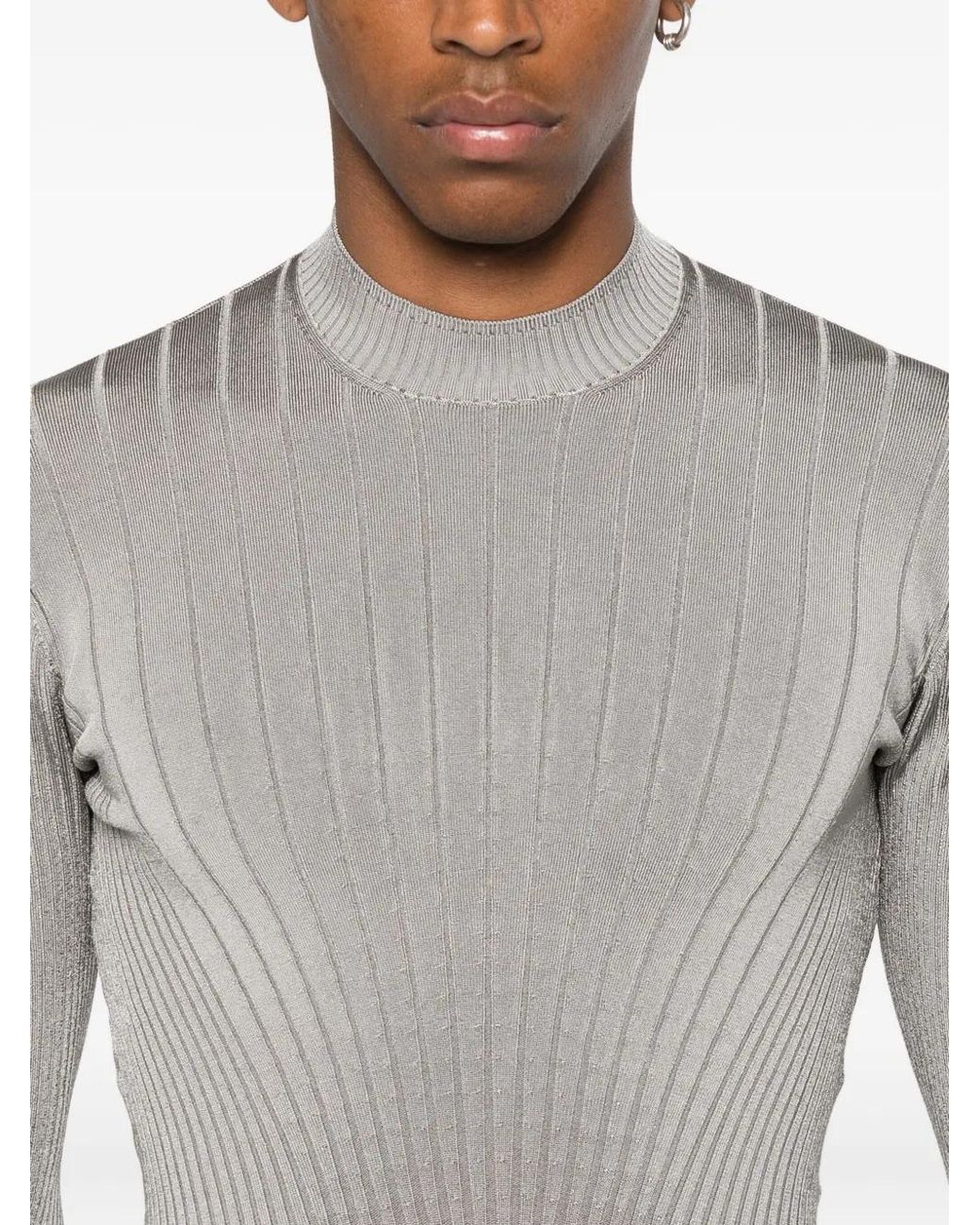 Mugler Geribbelde Coltrui in het Gray voor heren