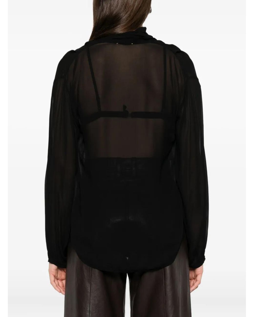 Forte_forte Black Sheer Blouse