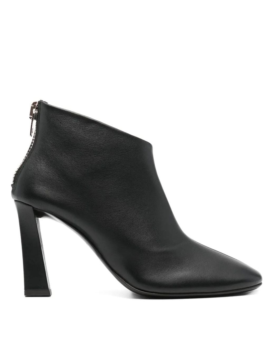 Giuseppe Zanotti Black Calf Leather Block-Heel Boots