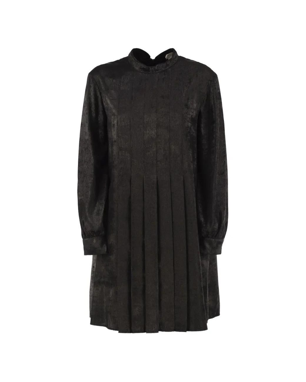 Weekend by Maxmara Black Pleated Satin-Effect Mini Dress