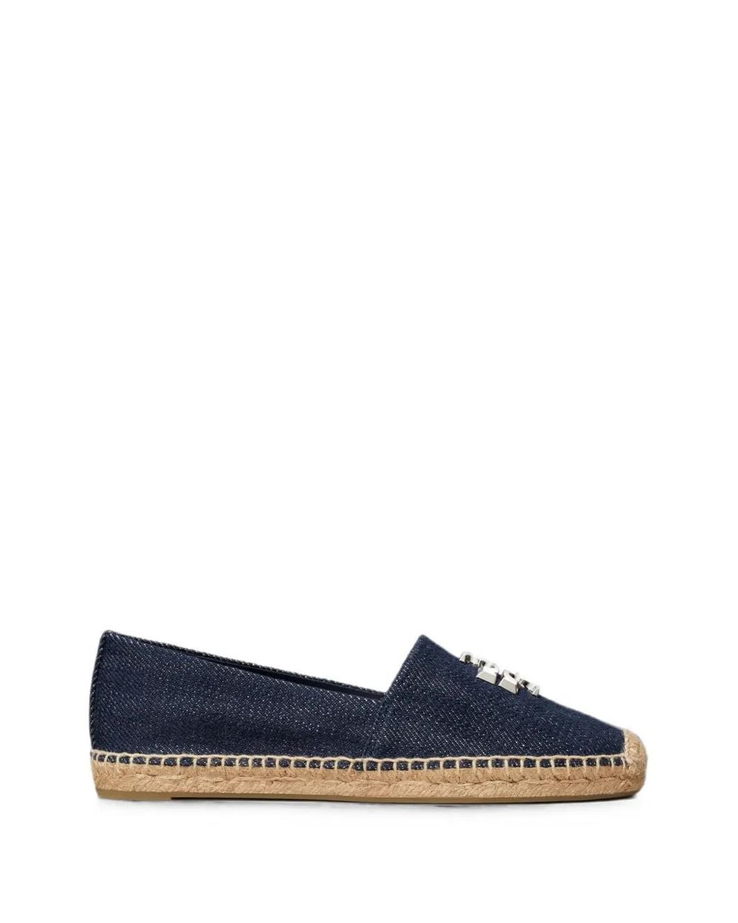 Tory Burch Blue Eleanor Logo-Plaque Espadrilles
