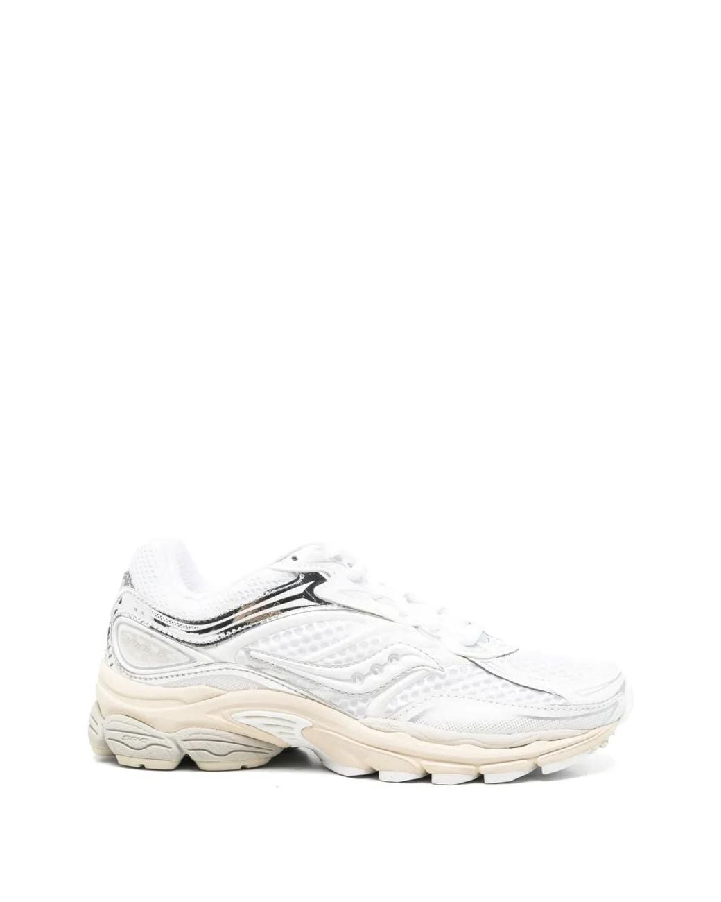 Saucony White Baskets À Empiècements En Résille