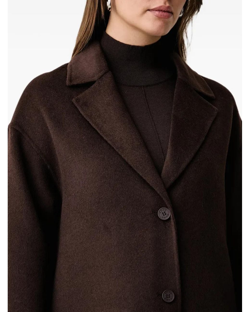 Kaos Black Notched-Lapel Single-Breasted Coat