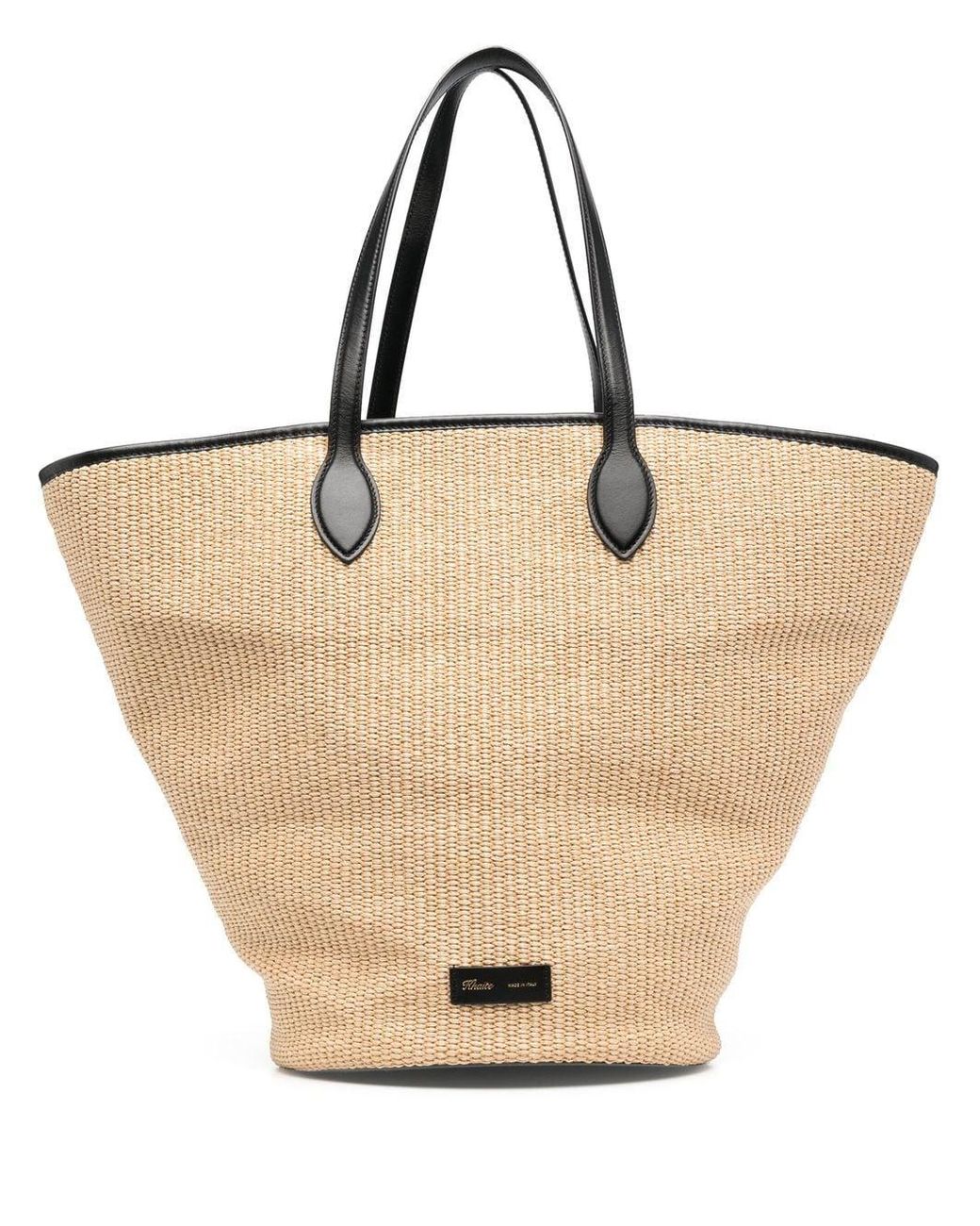 Khaite Logo-patch Straw Tote-bag in Natural | Lyst
