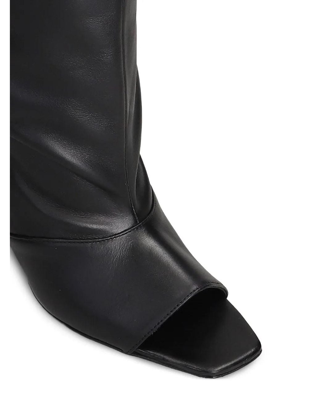 IRO Black Open-Toe Leather Boots
