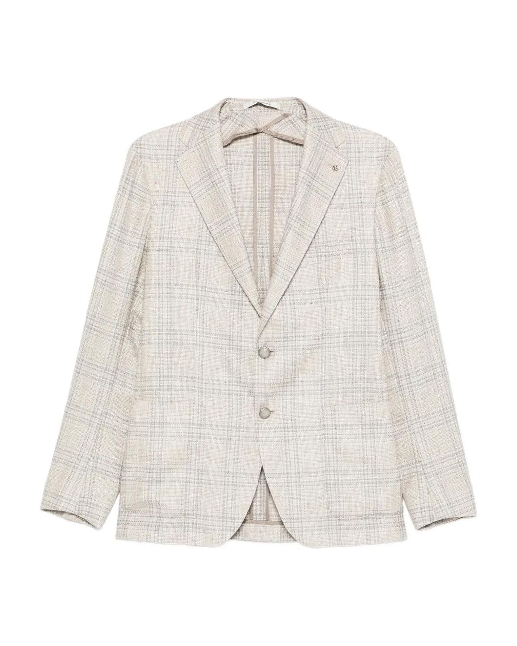Tagliatore White Long-Sleeve Raw Jacket for men