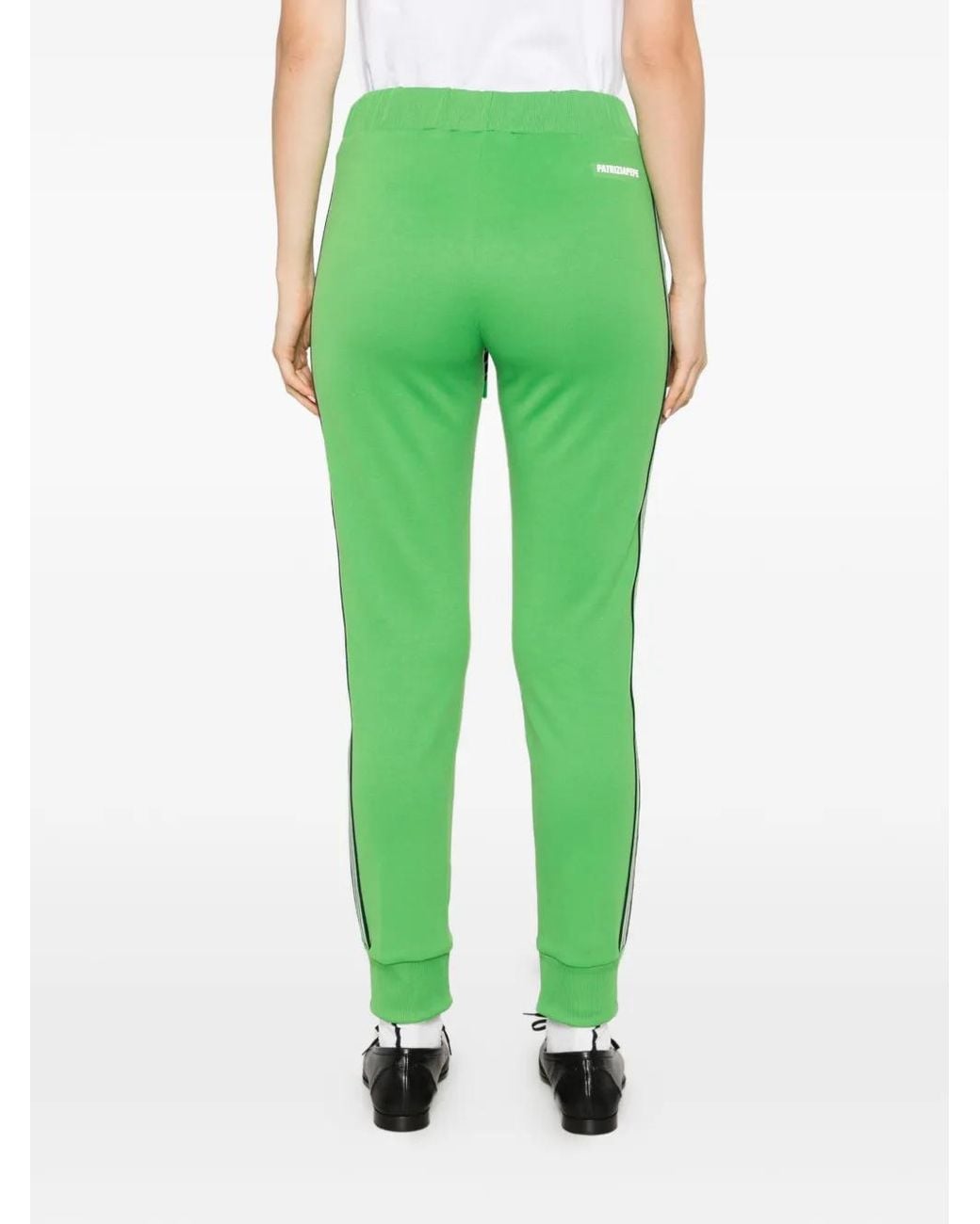 Patrizia Pepe Green Side-Stripe Track Pants