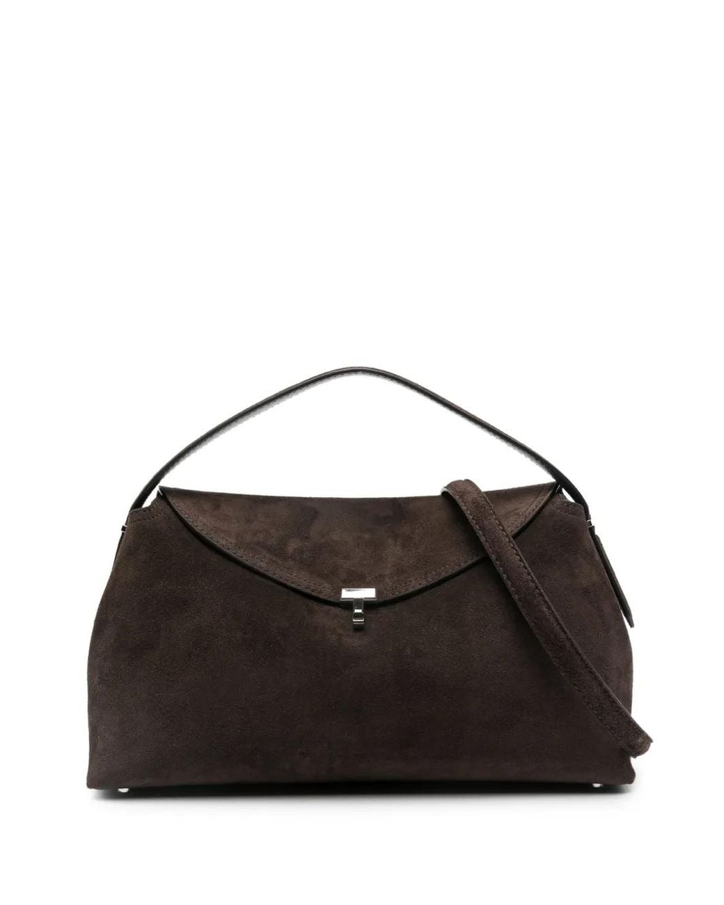 Totême Black T-Lock Suede Top Handle