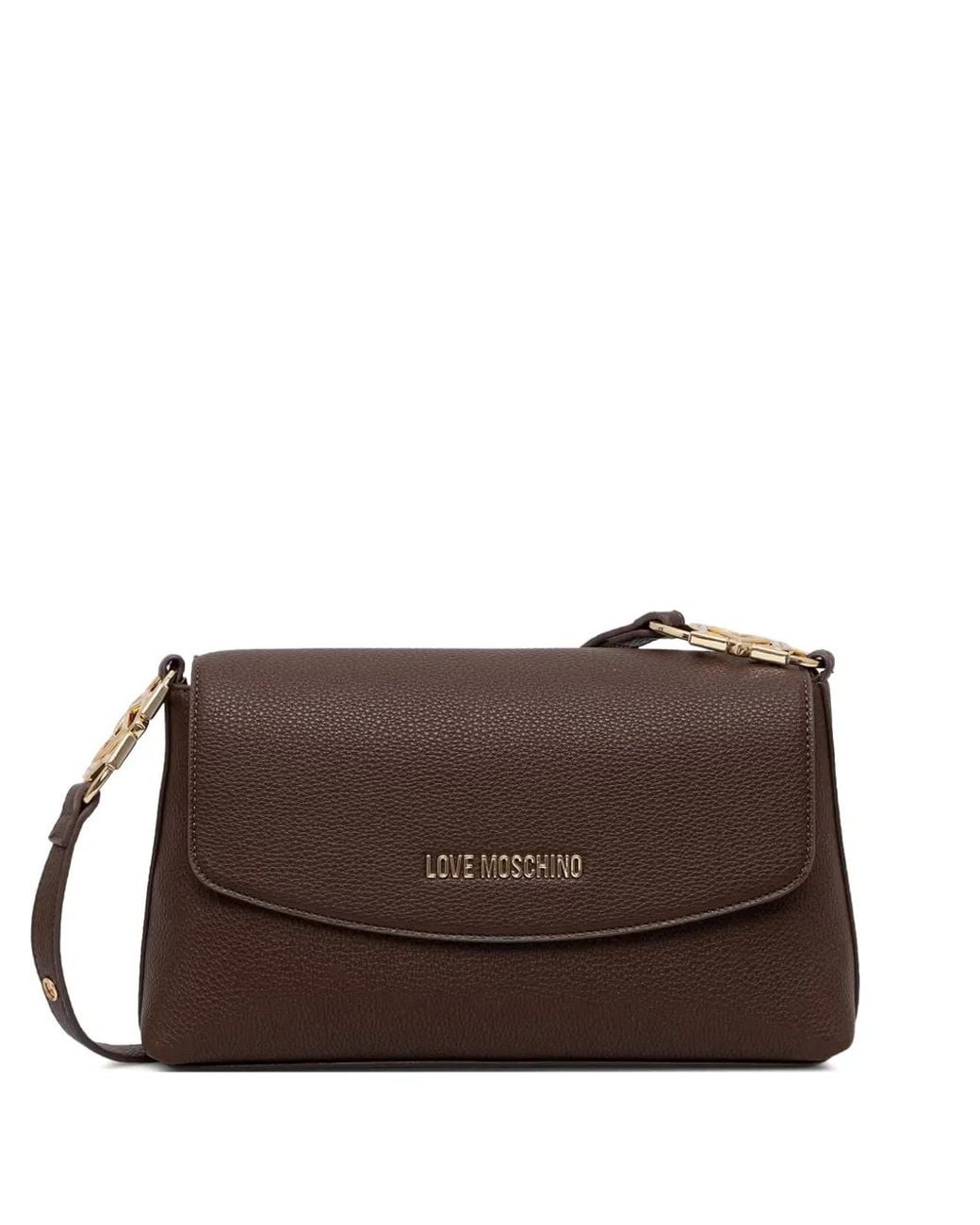 Love Moschino Brown Logo-Plaque Cross Body Bag