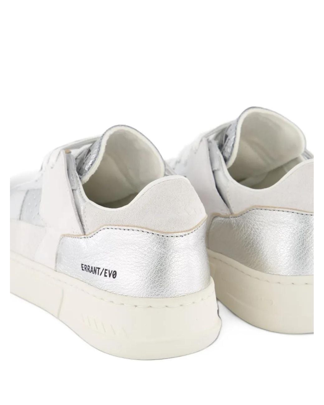 RUN OF White Family Metallic-Leather Sneakers