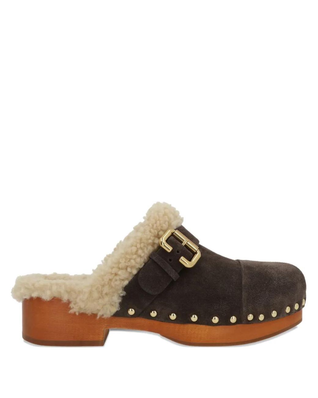 Chloé Brown Jeannette Suede Clogs