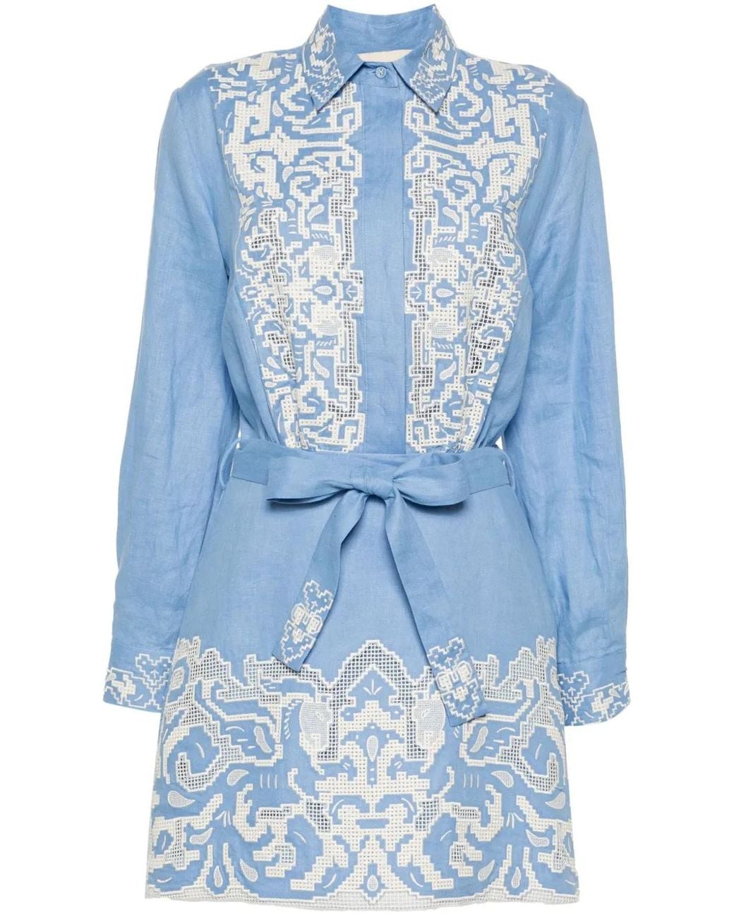 ALÉMAIS Blue Arion Linen Minidress