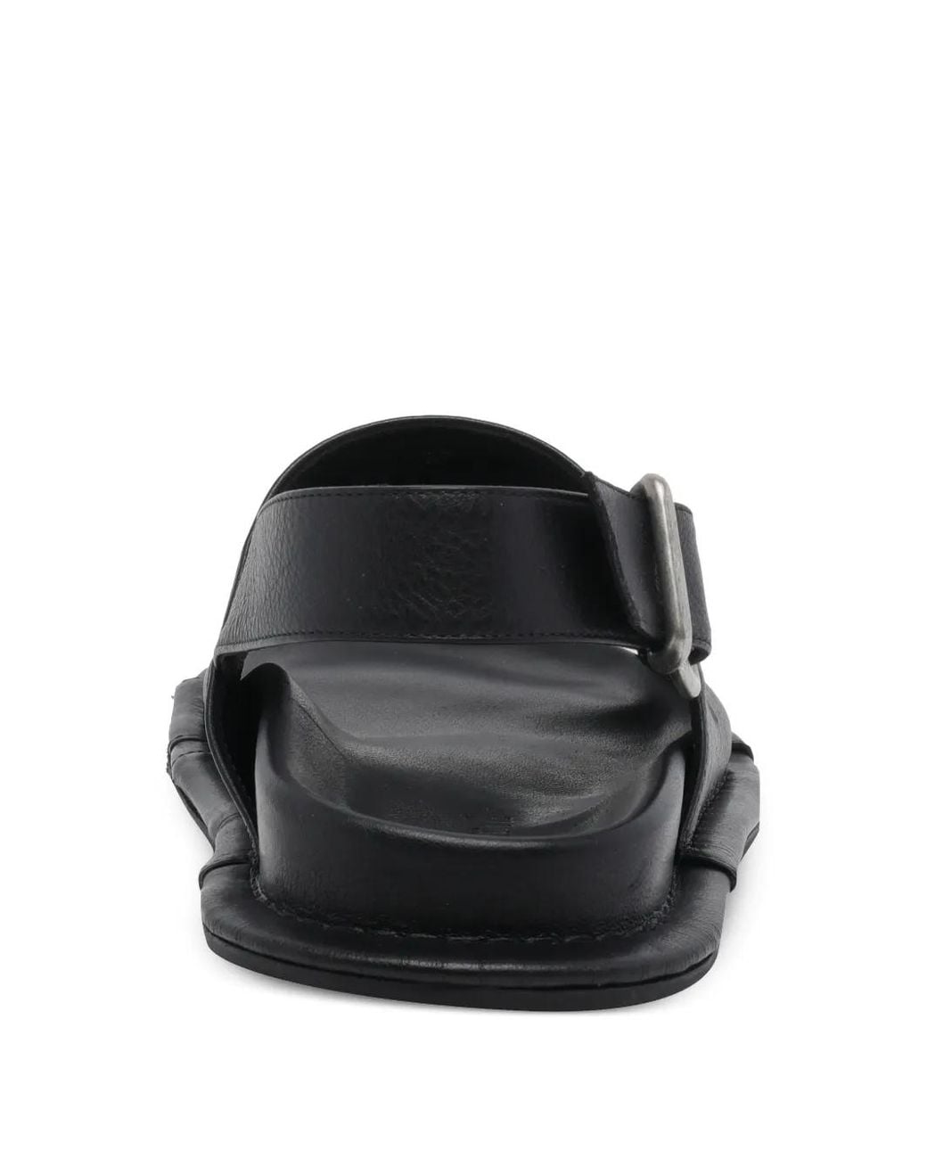 Vic Matié Black Travel Low Buckle-Fastening Sandals