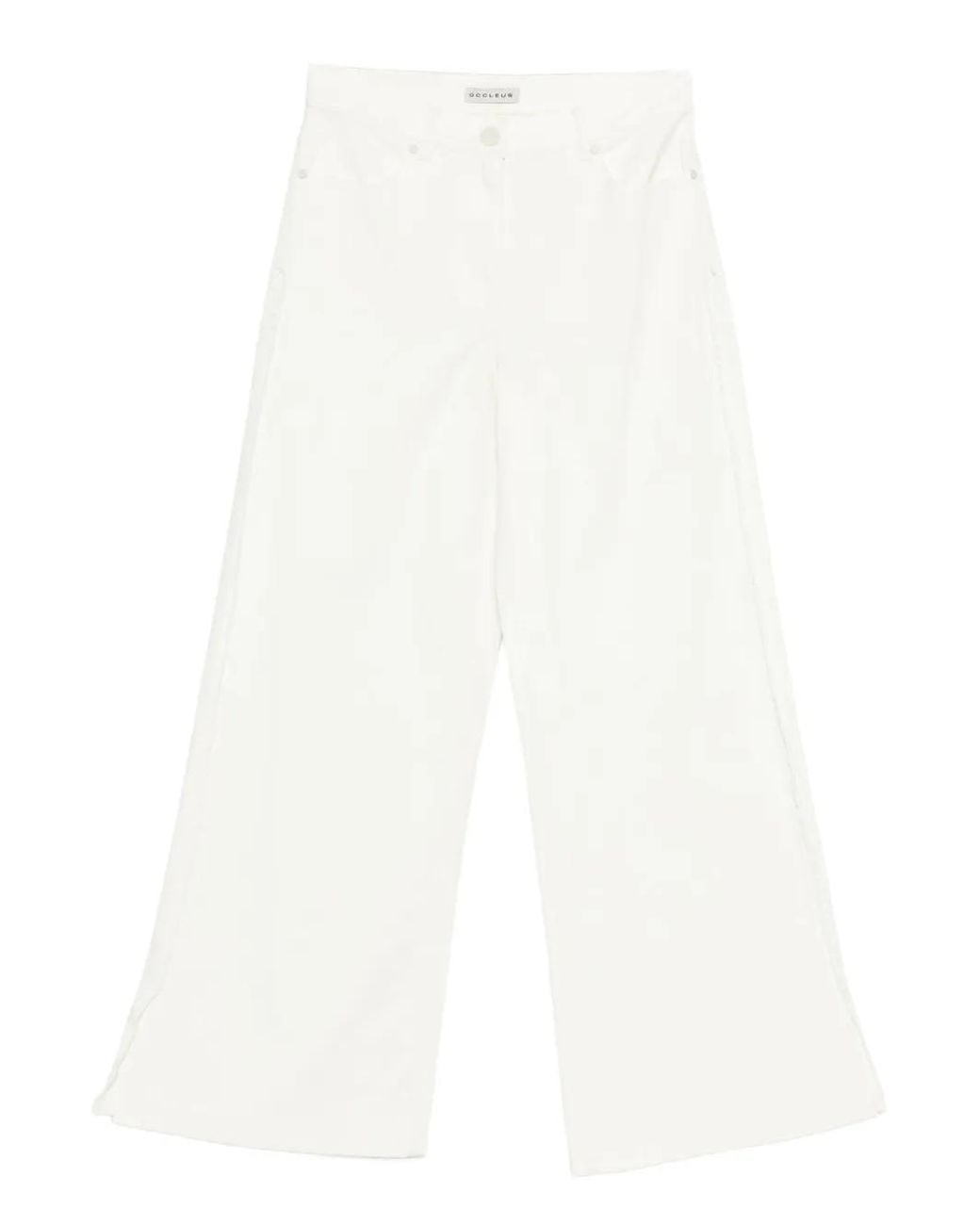 Occleus White Bianca Wide-Leg Trousers