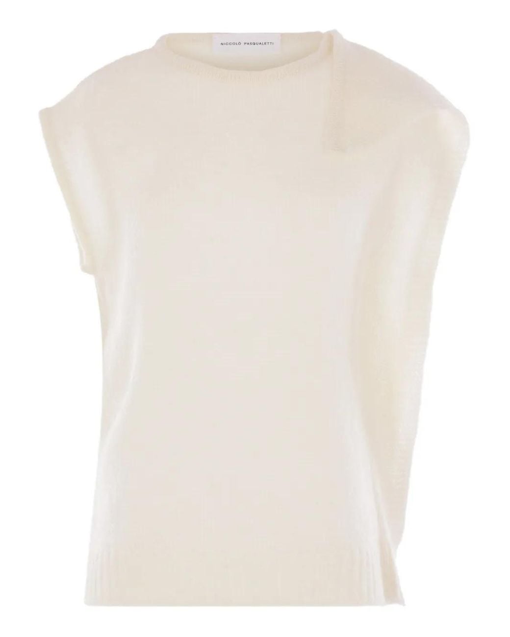 Niccolò Pasqualetti White Asymmetric Draped Jumper