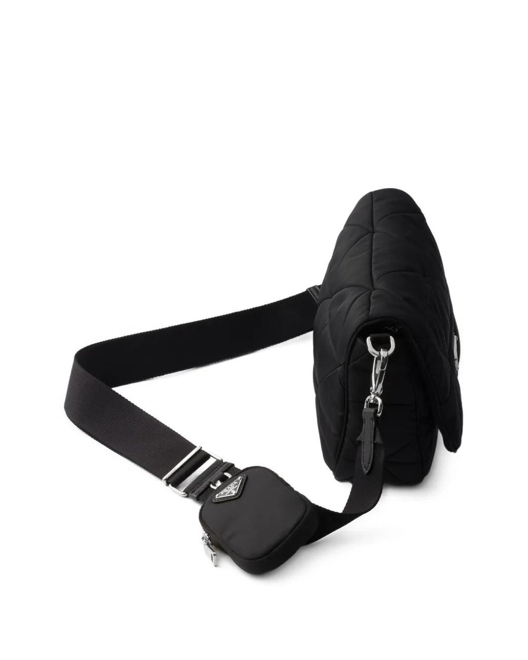 Prada Black Stitching Padded Shoulder Bag