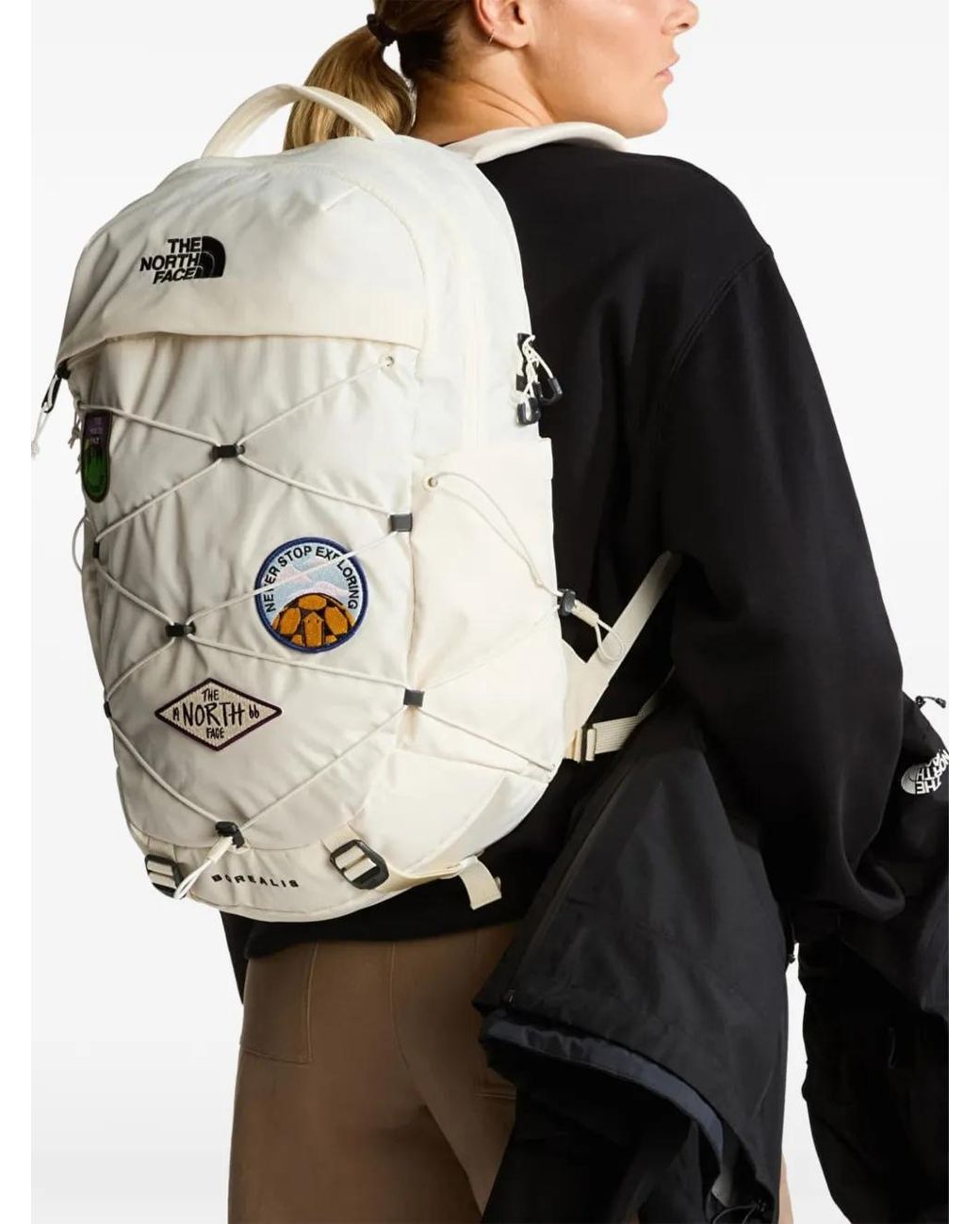 The North Face White Borealis Patch Backpack