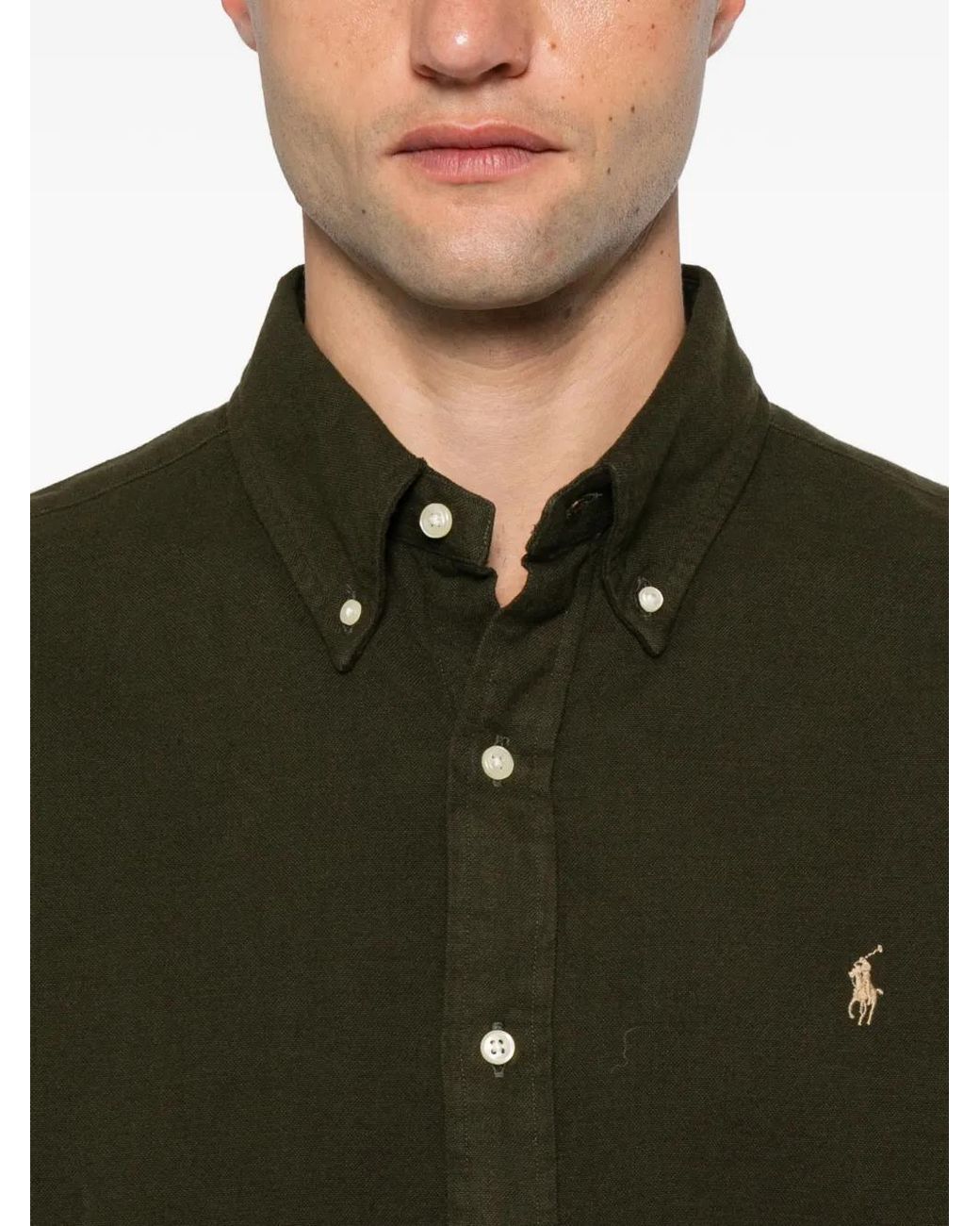 Polo Ralph Lauren Green Long Sleeve Shirt for men