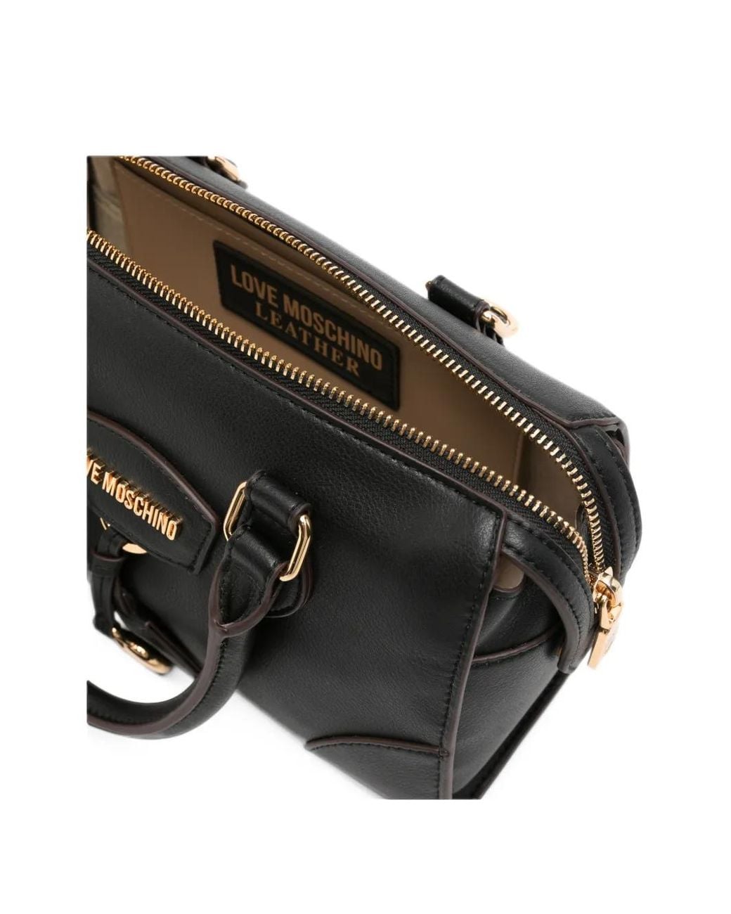 Love Moschino Black Logo-Plaque Heart-Charm Tote Bag