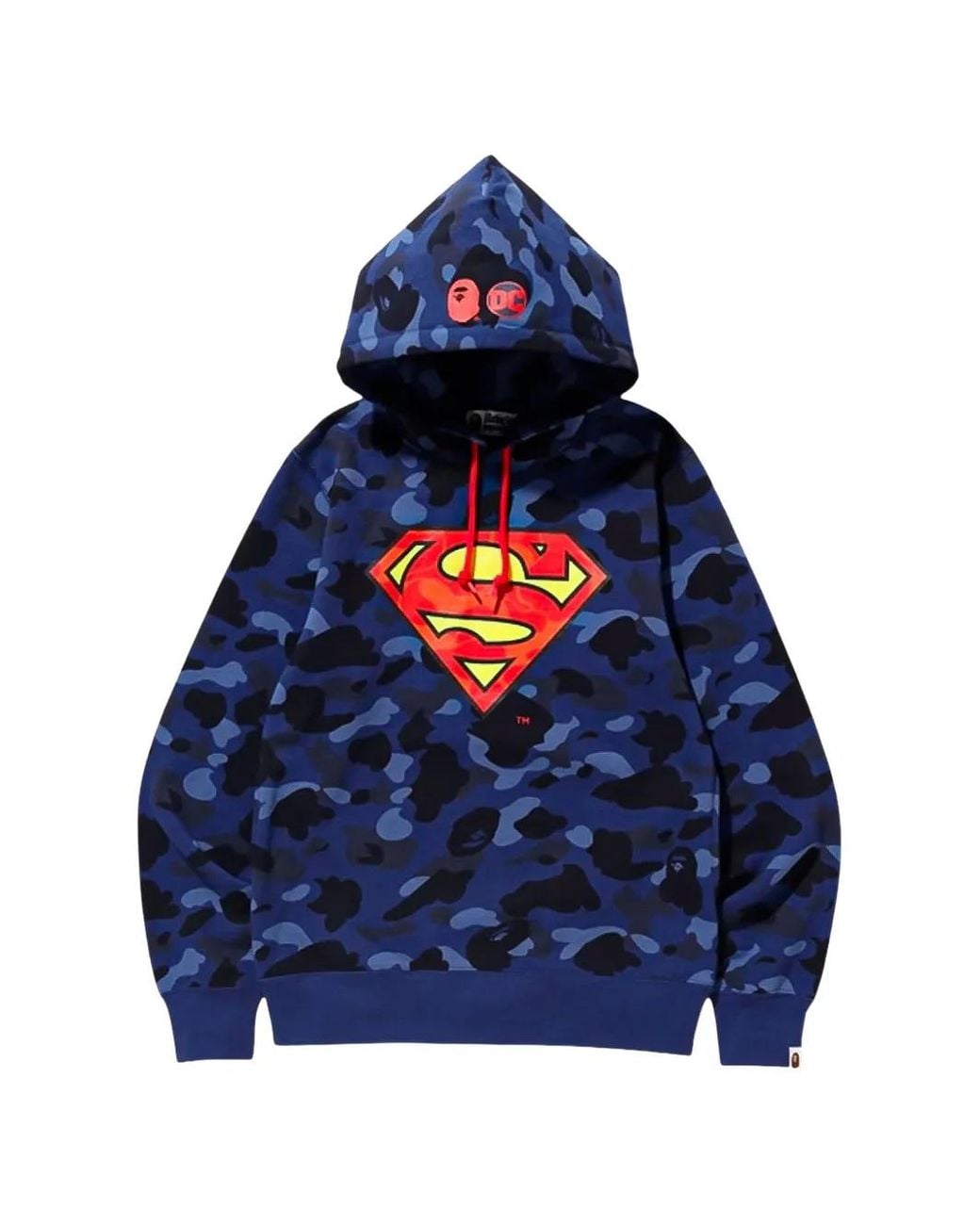A Bathing Ape Blue Superman Color Camo Hoodie for men