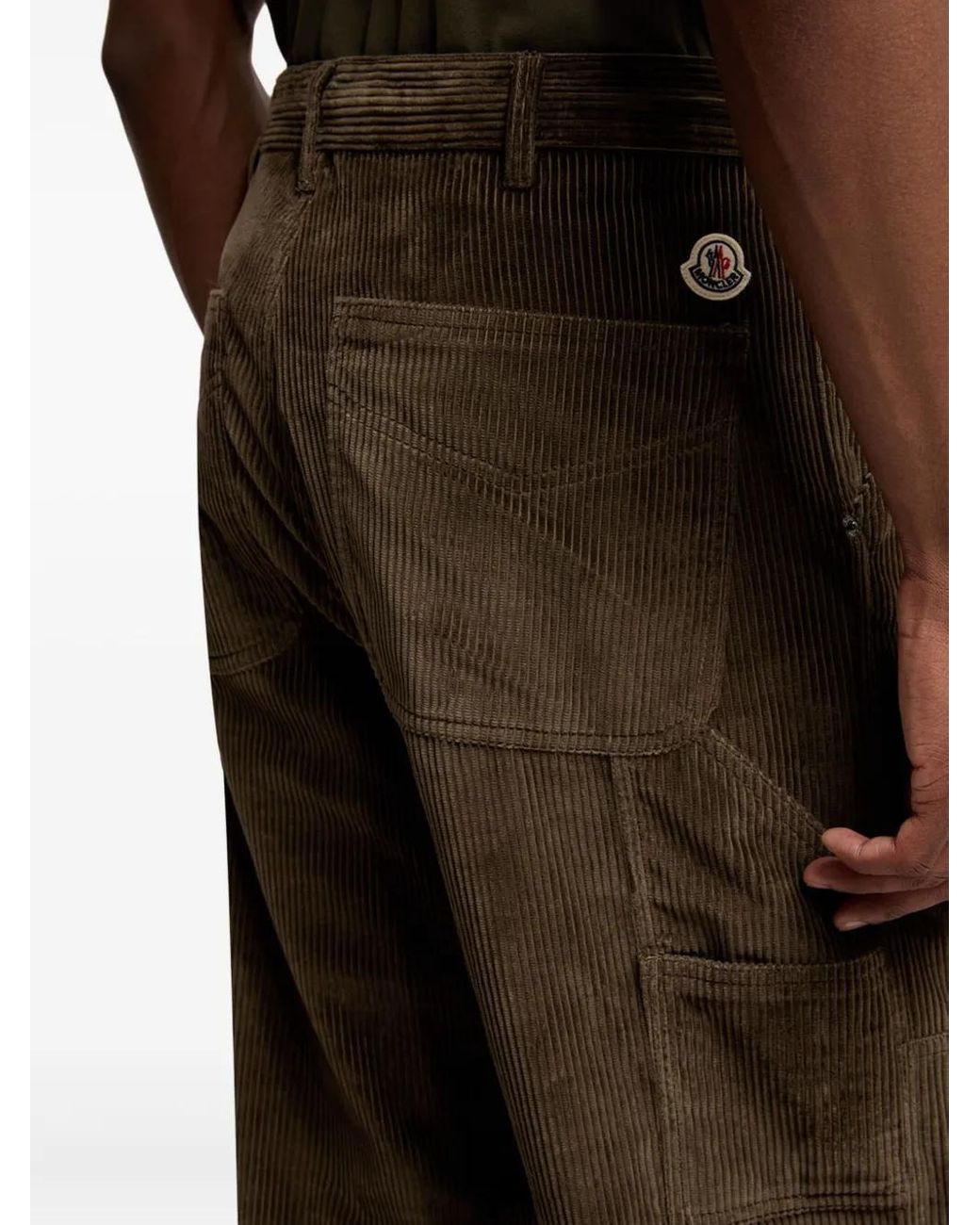 Moncler Green Corduroy Trousers for men