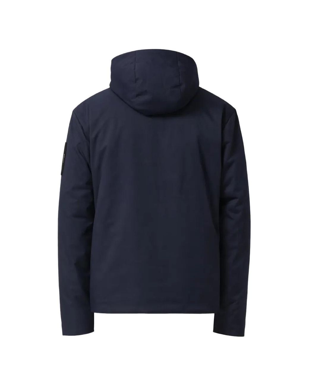 EA7 Blue Hooded Logo-Patch Jacket for men