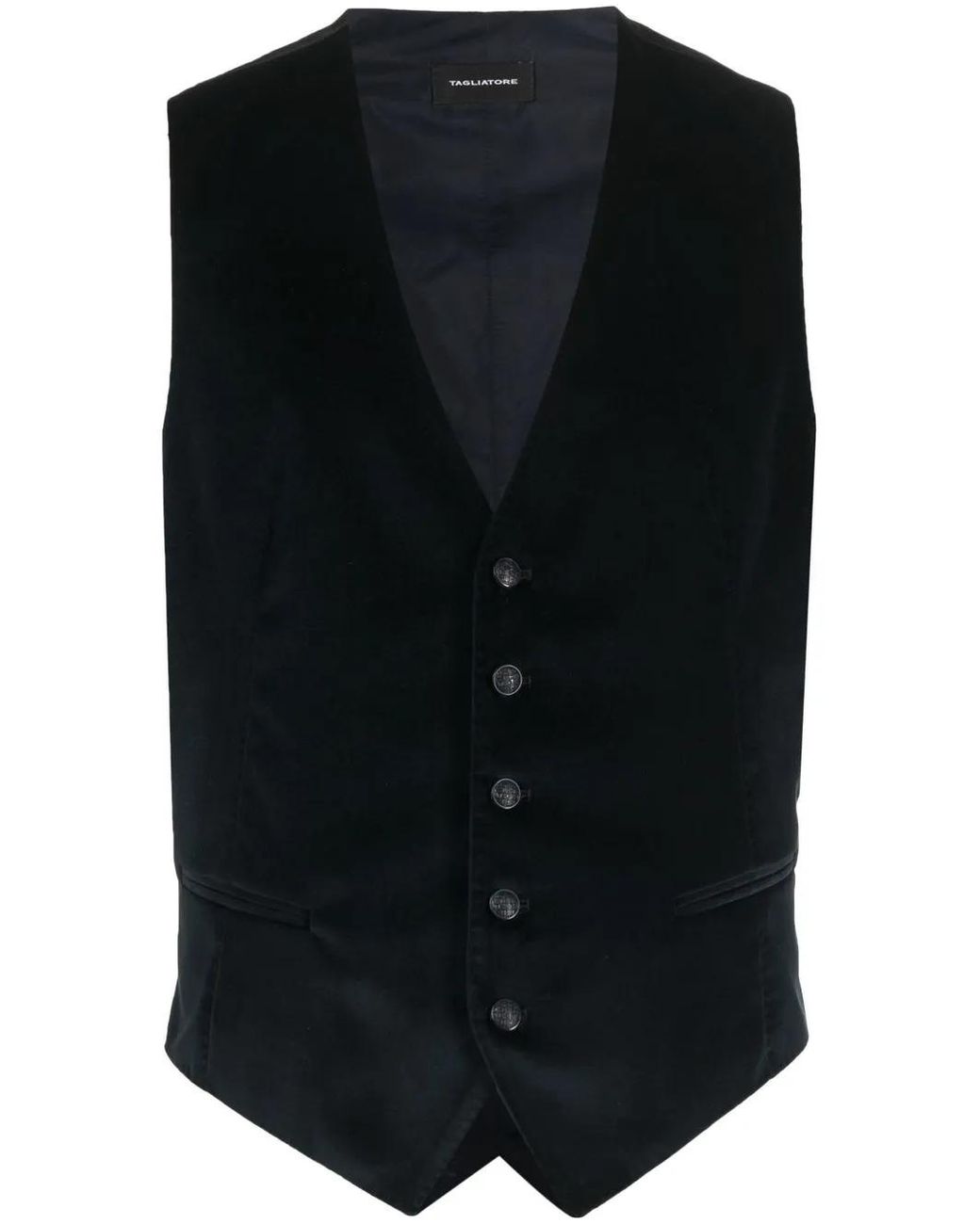 Tagliatore Black Single-breasted Waistcoat for men