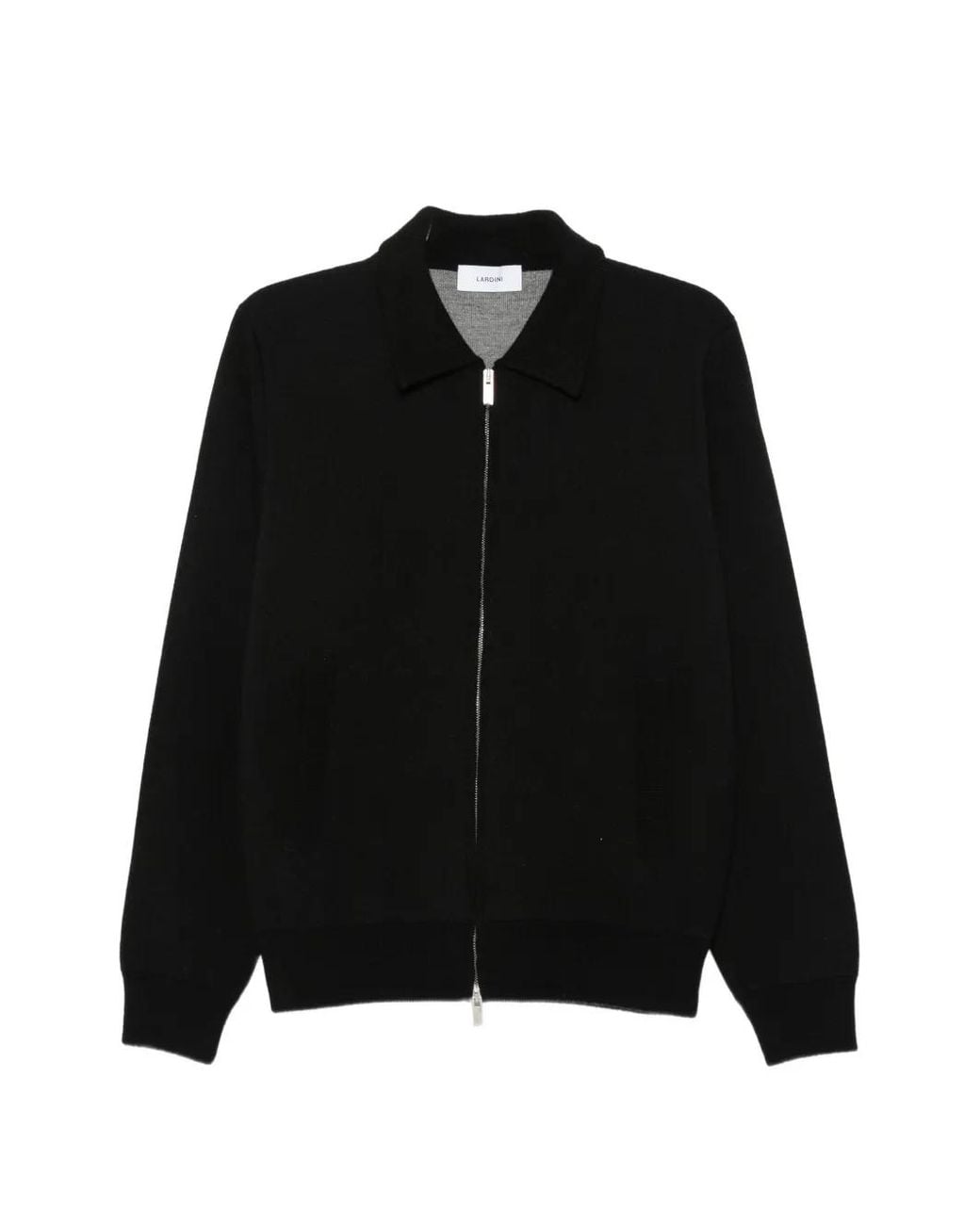 Lardini Black Zip-Up Knitted Jacket for men