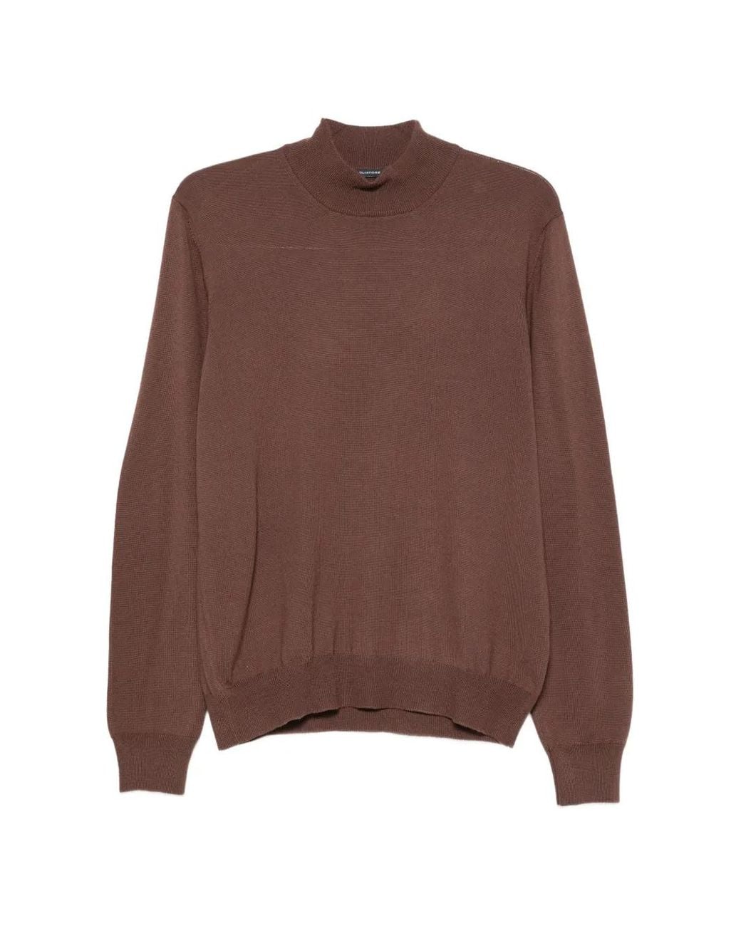 Tagliatore Brown Lionel High-Neck Virgin Wool Sweater for men