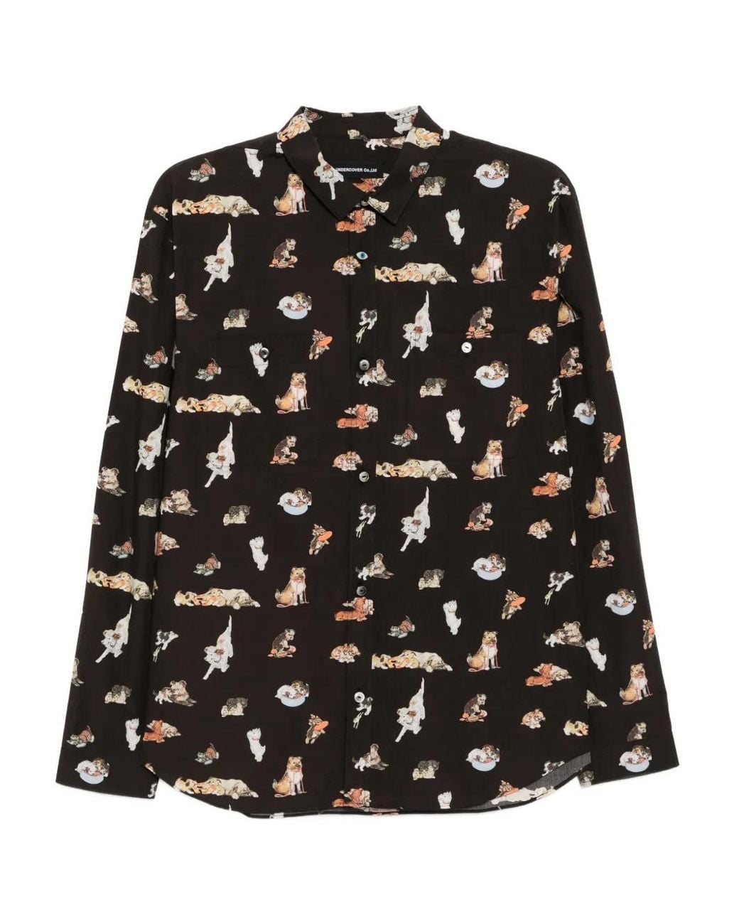 Undercover Black Graphic-Print Shirt for men