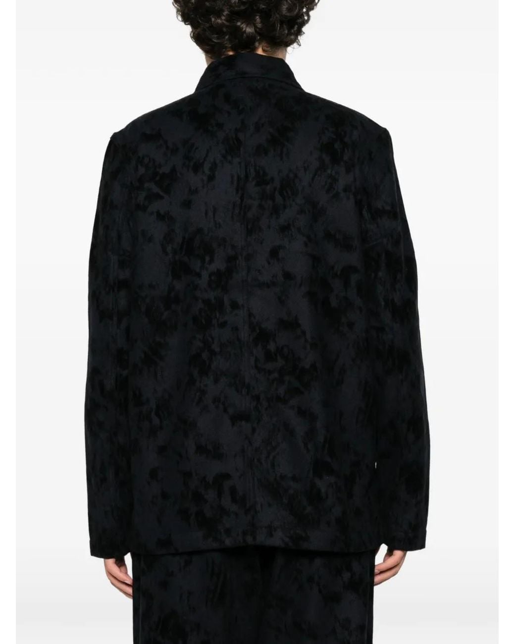 Universal Works Black Be Bop Jacquard-Patterned Button-Up Jacket for men
