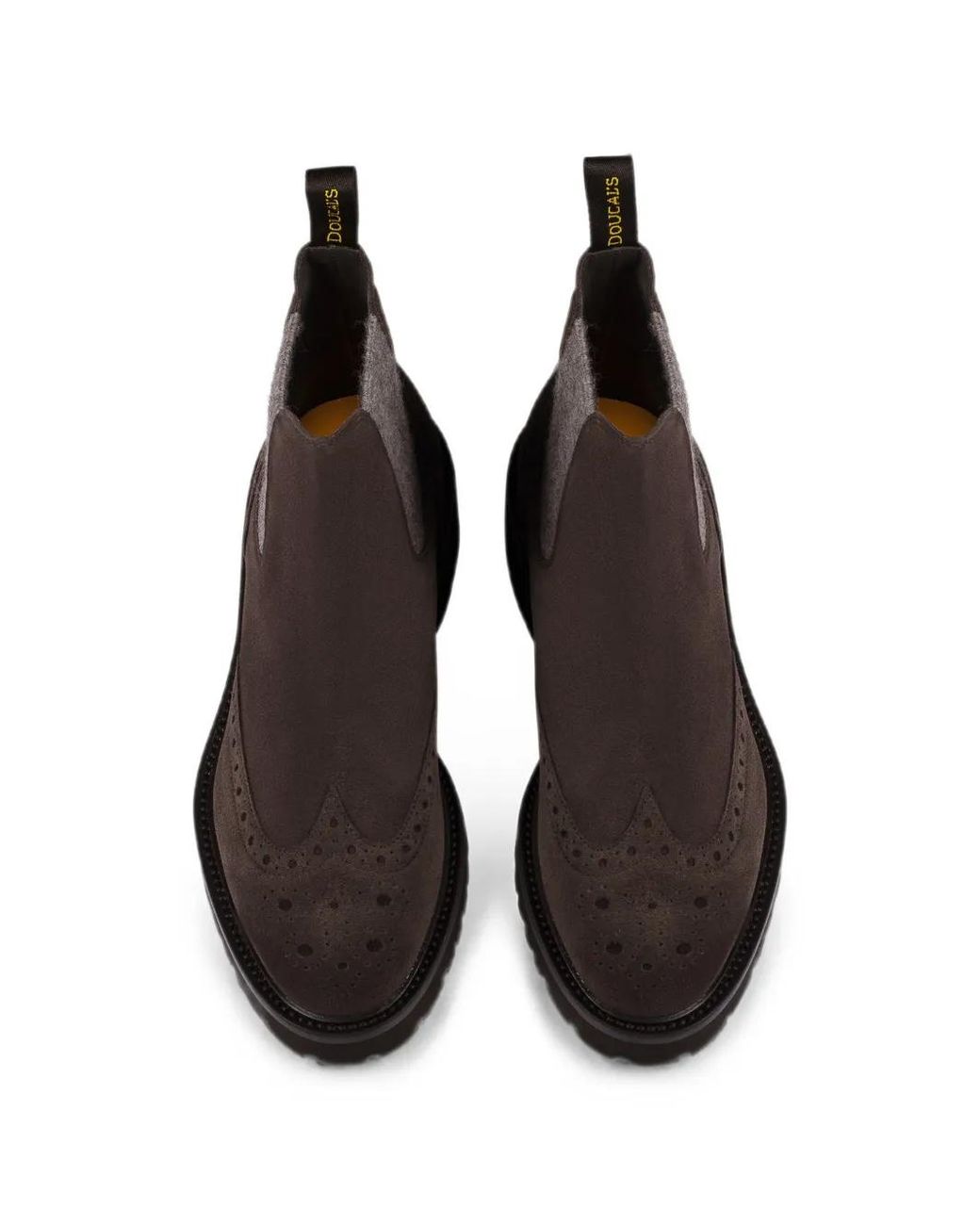 Doucal's Brown Beatle Suede Chealsea Boots