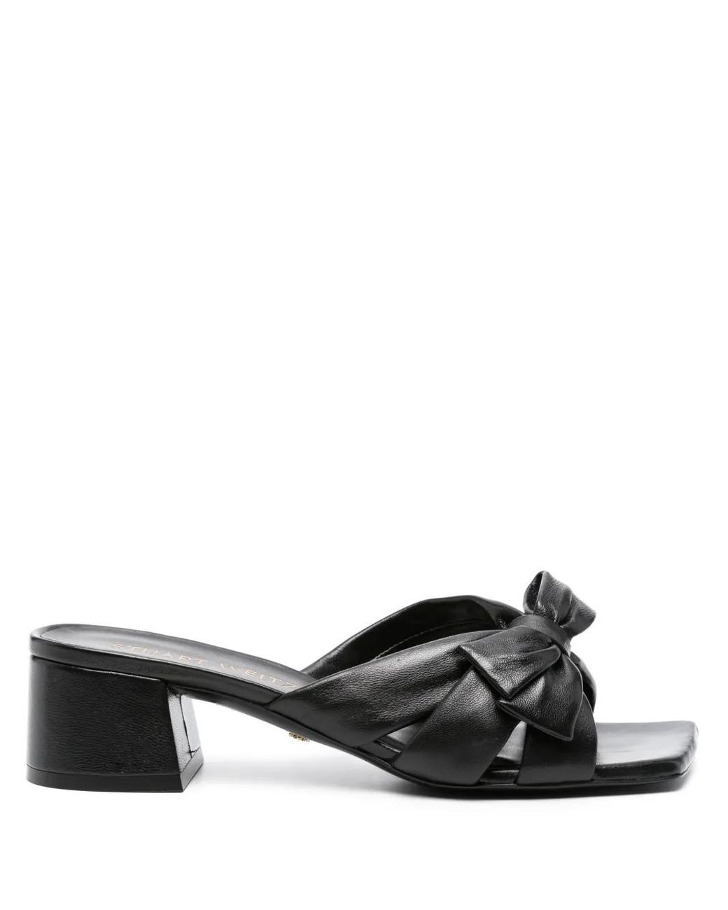 Stuart Weitzman Black Sofia Leather Sandals