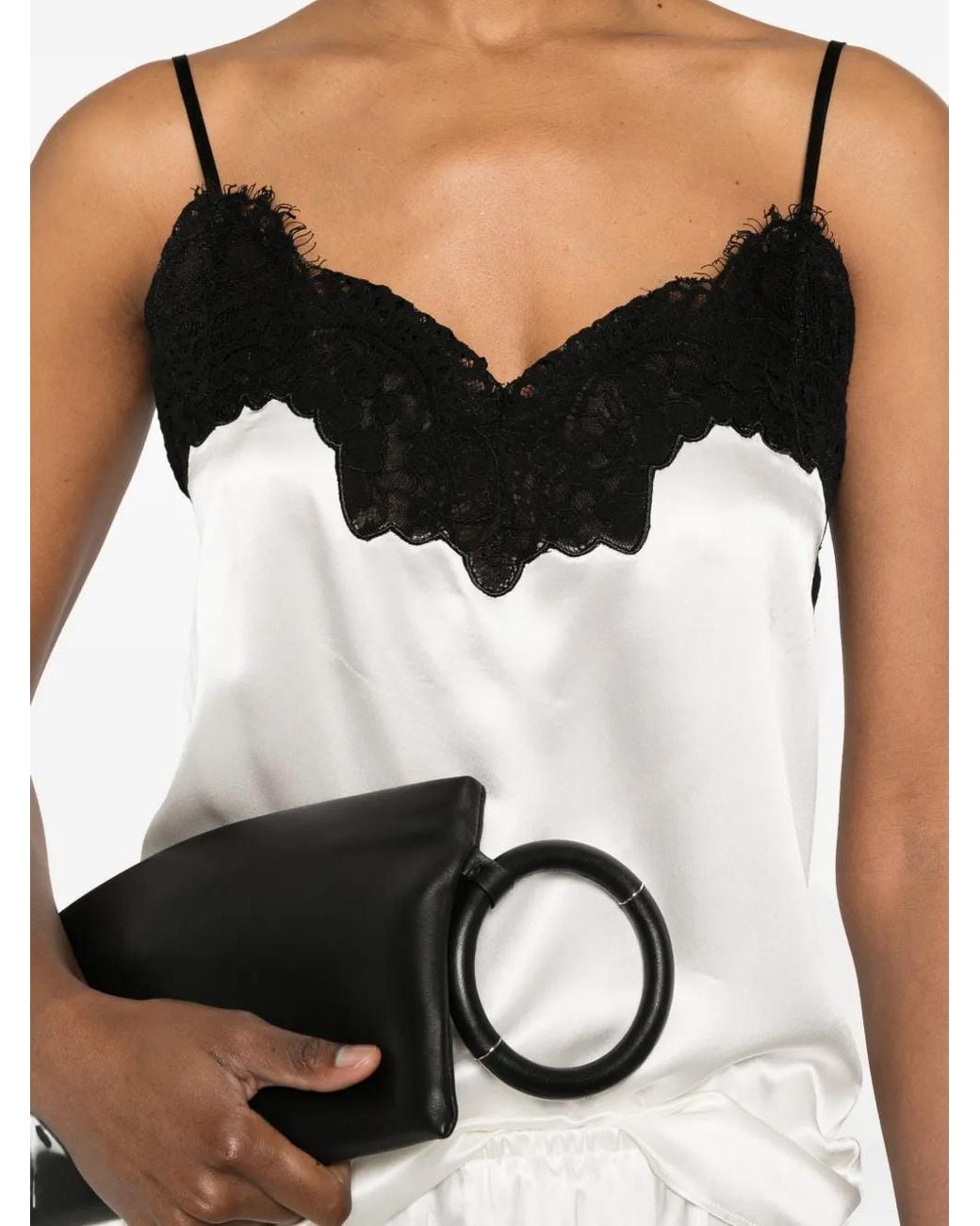 Co. Black Lace-Trim Blouse