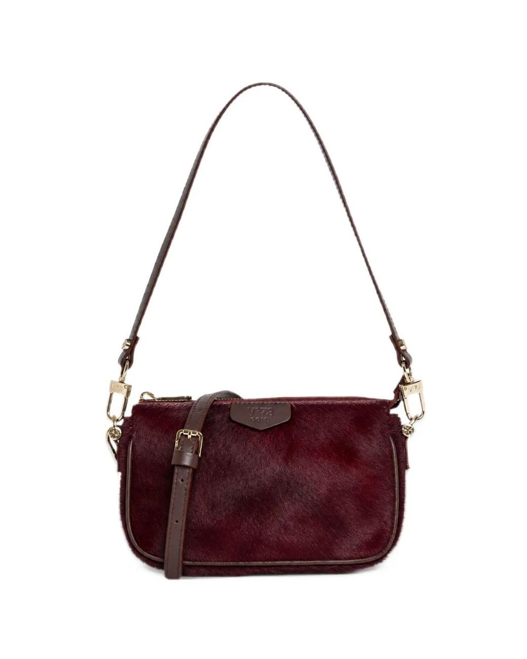 V73 Purple La Sauvage Calf-Hair Zip-Top Mini Bag