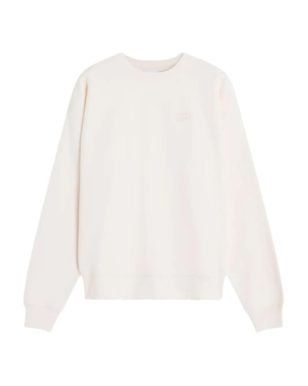 Maison Kitsuné White Embroidered-Cotton Sweatshirt