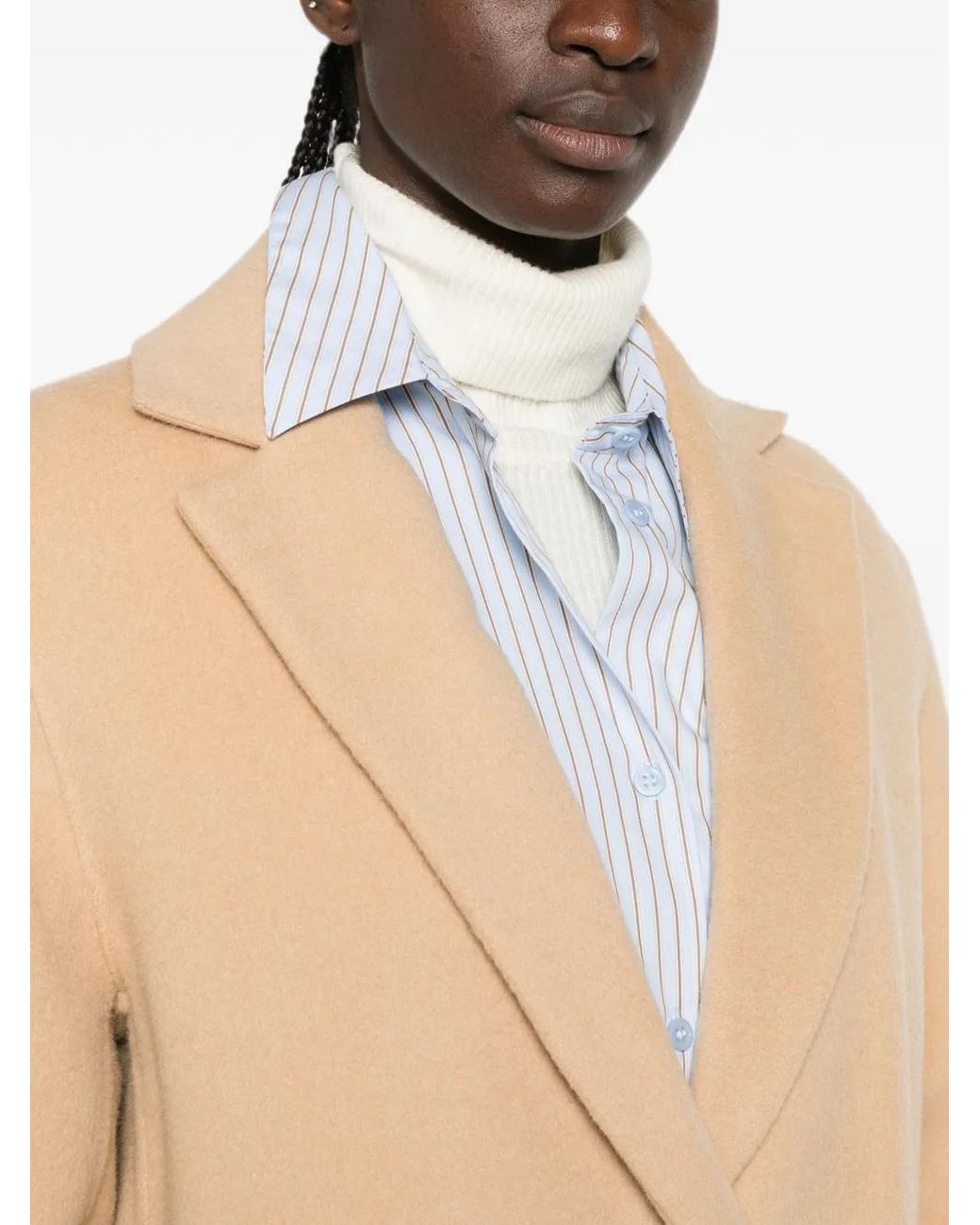 Vince Natural Manteau À Revers Crantés