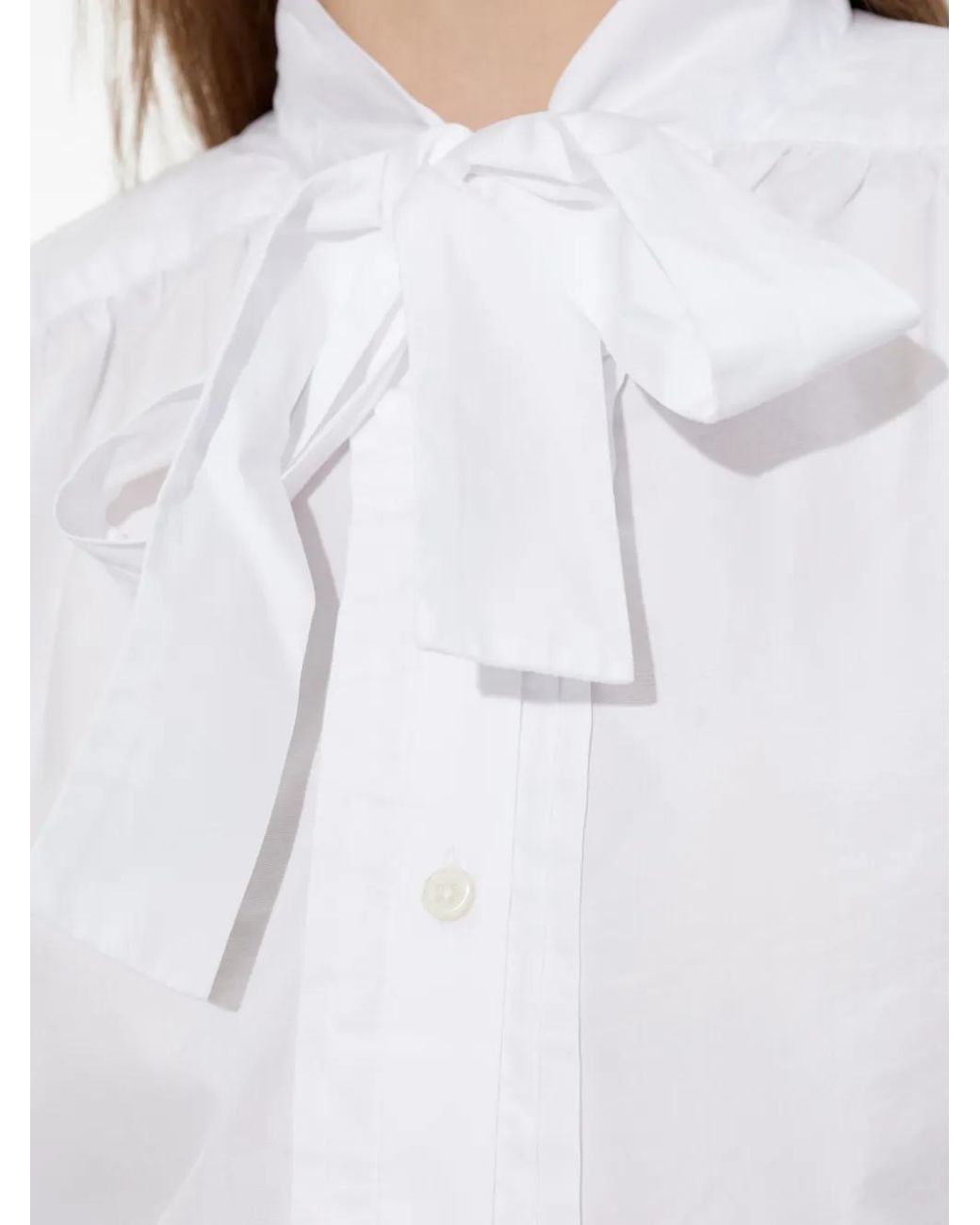R13 White Tie-Detail Long-Sleeve Shirt